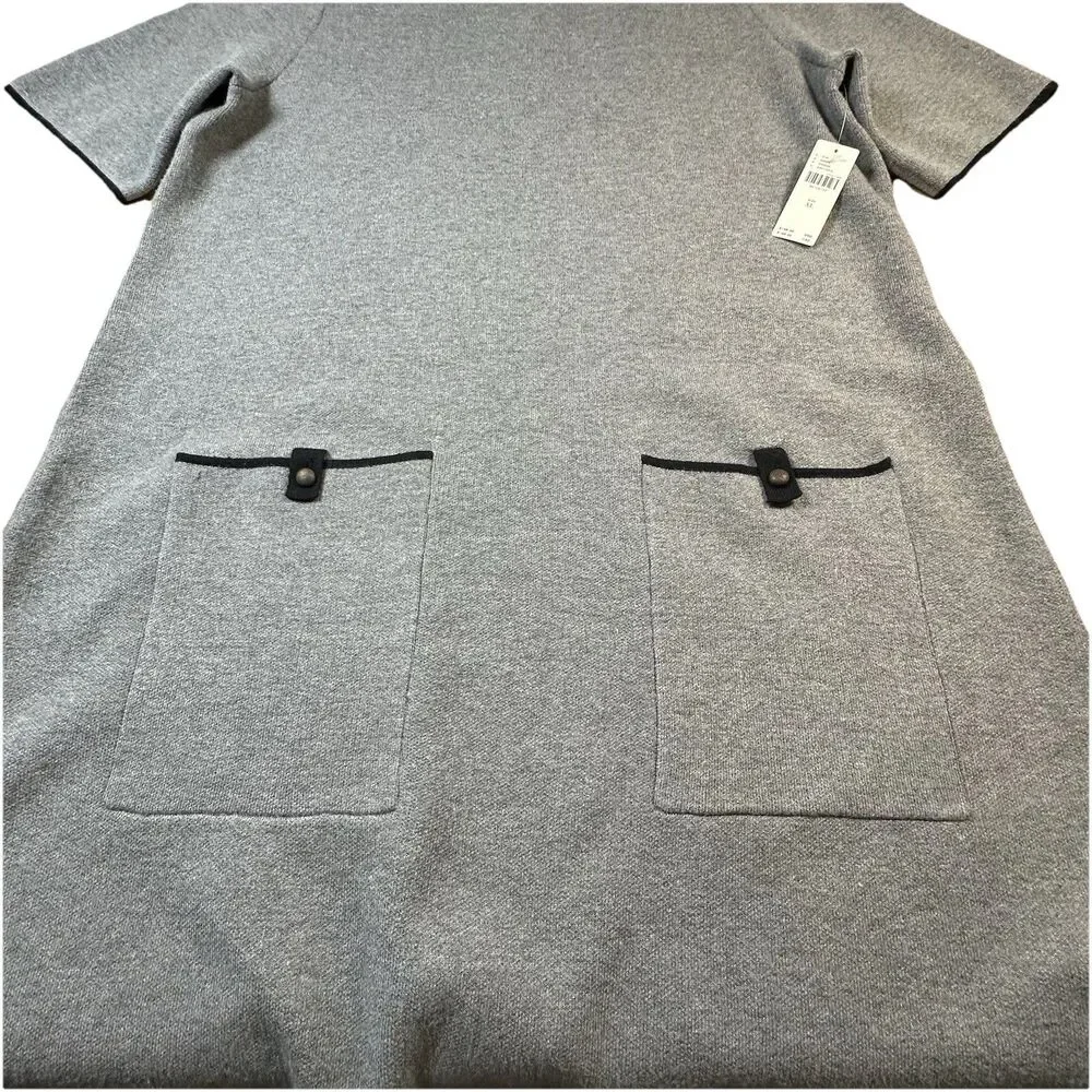 MAEVE By Anthropologie Annalise Mock-Neck Mini Sweater Dress Shift Grey NWT XL